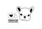 Cute French Bulldog Puppy Black and White Logo Vector.