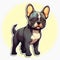 Cute French Bulldog Sticker Design With 2d Game Art Style