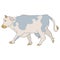 Cute french farmhouse cow vector clipart. Hand drawn shabby chic style country farm kitchen. Illustration of bovine farm