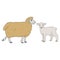 Cute french farmhouse sheep and lamb vector clipart. Hand drawn shabby chic style country farm kitchen. Illustration of