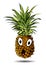 Cute fresh Pineapple cartoon character emotion surprise