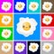 Cute fried egg icon - emblem vector set