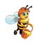 Cute Friendly Bee with honeycomb bucket