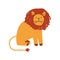 Cute Friendly Lion, Design Element Can Be Used for T-shirt Print, Poster, Card, Label, Badge Vector Illustration