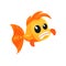 Cute frightened goldfish, funny fish cartoon character vector Illustration on a white background