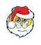 Cute frightened Santa Claus smiley