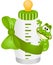 Cute frog with baby milk bottle