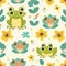 cute frog background Adorable Amphibian Backdrop