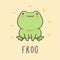 Cute Frog cartoon hand drawn style