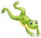 Cute frog cartoon leaping