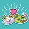 Cute frog couple animal design