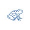 Cute frog line icon concept. Cute frog flat  vector symbol, sign, outline illustration.