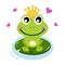 Cute Frog prince with hearts