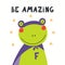 Cute frog superhero