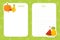 Cute Fruit Couple Empty Note Card Vector Template