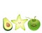 Cute fruits-avocado, star fruit, coconut