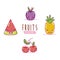 Cute fruits kawaii cartoons