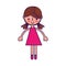 Cute fuchsia girl cartoon