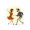 Cute fun couple dancing twist