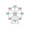 Cute funfair ferris wheel vector illustration