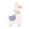 Cute funny alpaca  fluffy vector
