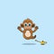 Cute and Funny Animals With Monkey. Genie Character. Perfect For Mascot, logo, icon, and Character Design.