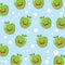 Cute and funny apple smiling pattern
