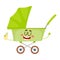 Cute and funny baby cart, stroller, buggy, carriage character