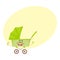 Cute and funny baby cart, stroller, buggy, carriage character