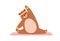 Cute funny bear doing yoga exercise on mat. Happy adorable teddy animal stretching. Chubby kids character during sports