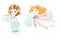 Cute funny beautiful angels illustration