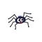 Cute, funny black spider, traditional Halloween symbol, cartoon vector illustration