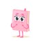 Cute Funny Book Character with Shy Face Expression. Literature Childish Mascot, Kawaii Educational Library Personage