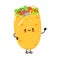 Cute funny burrito waving hand character. Vector hand drawn cartoon kawaii character illustration icon. Isolated on