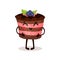 Cute funny cake cartoon character vector Illustration