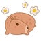 Cute and funny capybara character. Cute capybara animal character rodent. Vector illustration. Cute animal cartoon