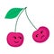 Cute, funny cartoon cherry character