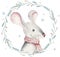 Cute funny cartoon christmas mouse christmas card. Watercolor hand drawn rat animal illustration. New Year 2020 holiday