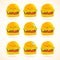 Cute funny cartoon hamburger with emotions set