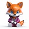 Cute funny cartoon little fox spy hacker