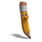 Cute and funny cartoon pen with a lovely face. 3D