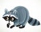 Cute funny cartoon raccoon isolated on a white background