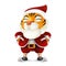 Cute and funny cartoon Tiger character in Santa`s costume - symbol of the year by Chinese Eastern calendar. Vector illustration o