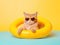 Cute and Funny Cats in Trendy Yellow Sunglasses AI Generated