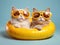 Cute and Funny Cats in Trendy Yellow Sunglasses AI Generated