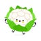 Cute funny Cauliflower jumping character. Vector hand drawn cartoon kawaii character illustration icon. Isolated on