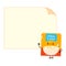 Cute funny cereal flakes character with speech bubble. Vector hand drawn cartoon kawaii character illustration icon