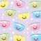Cute and funny cereal smiling pattern