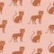 Cute funny cheetah. African animals seamless pattern.