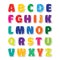 Cute funny childish alphabet. Vector font illustration